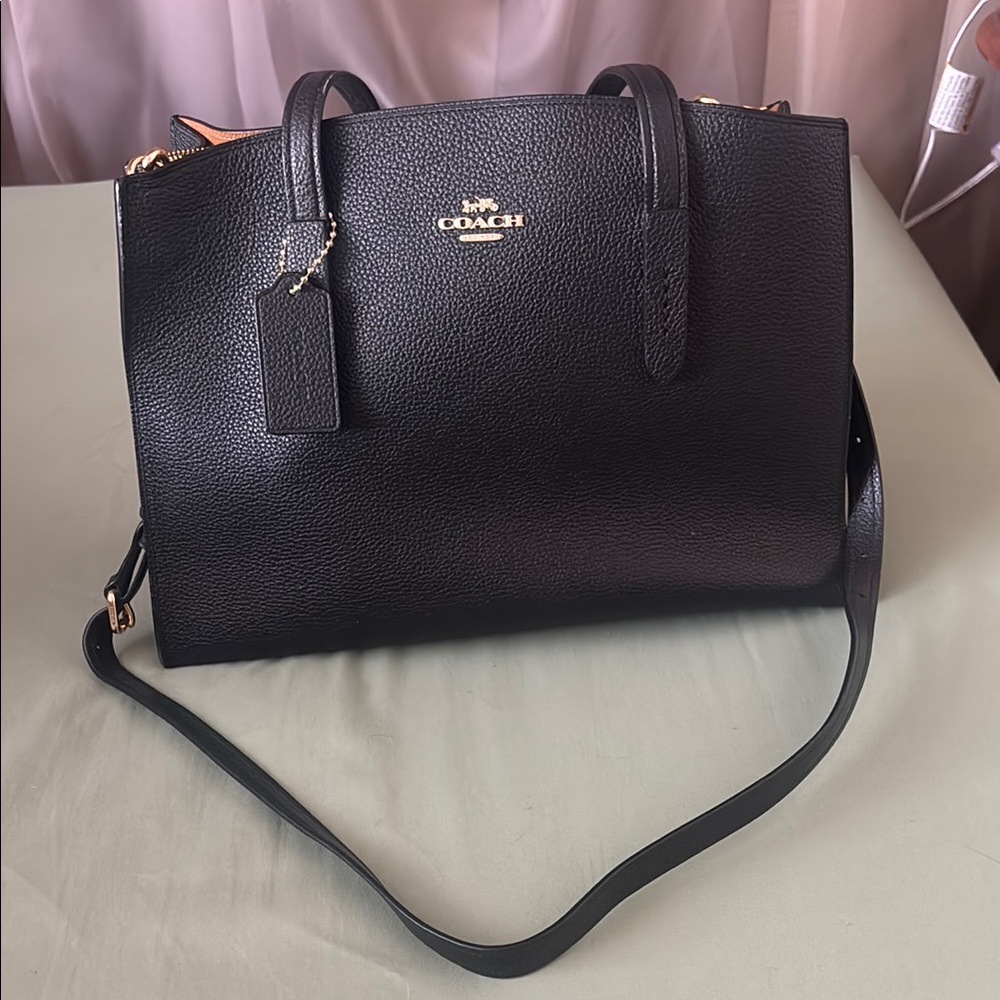 Coach Black Satchel with Gold Hardware